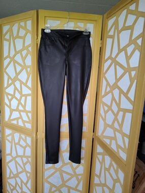 Express Black Faux Leather Skinny Pants
